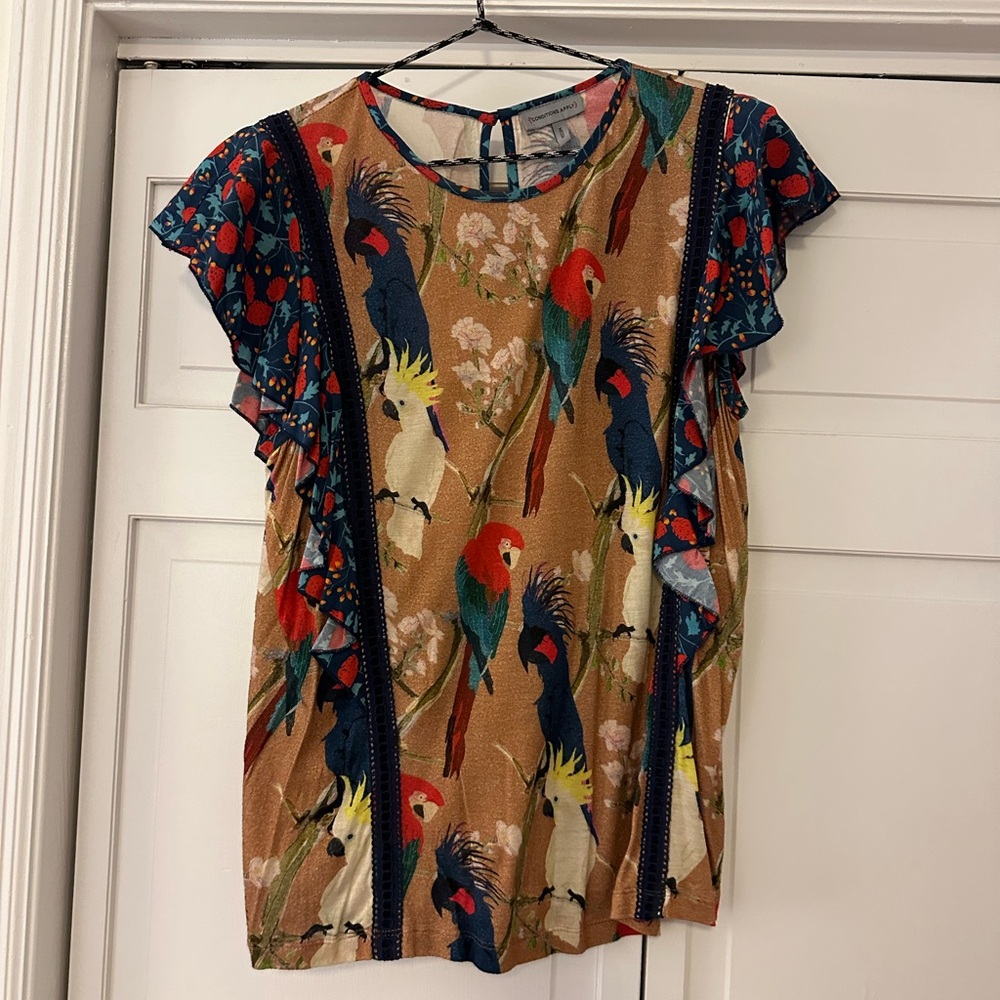 Anthropologie Colorful Parrot Blouse